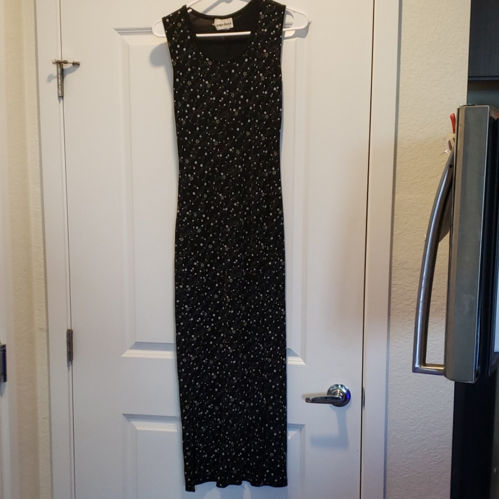 Long dress black with flowers